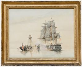 Framed 19th Century Watercolour - Le Généreux