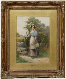Joshua Fisher (1859-1930) - Late 19th Century Watercolour, The Stile