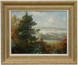 Impressionist 20th Century Oil - View Over Wetlands