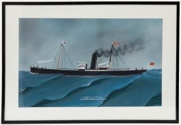 Folk Art Early 20th Century Gouache - S.S Electra