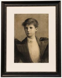 Ernest Hartley-Ford (1865-1934) - Charcoal Drawing, Portrait of a Lady