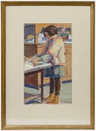 Philippe Steinmetz (1900-1987) - Framed Oil, Crafting in the Kitchen