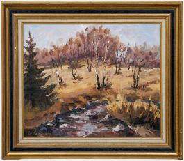 Marie Lambrexhe (1921-1998) - 20th Century Oil, Birch Landscape
