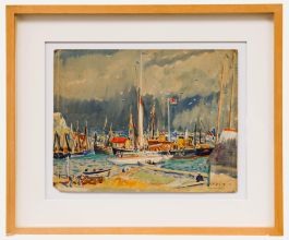 William Lyons Wilson (1892-1981) - Watercolour, Cornish Harbour Scene