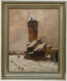 Reinhold Werner (1864 -1939) - Framed Oil, Leaving Friedberger Warte