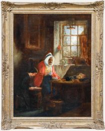 Framed Late 19th Century Oil - A Nice Cup of Tea