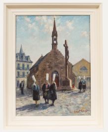Ernest Knight (1915-1995) - Mid 20th Century Oil, La Chapelle de La Croix