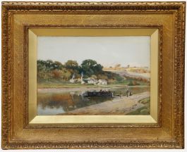 Peter Ghent (1856-1911) - Framed Watercolour, Tal-y-Cafn Ferry