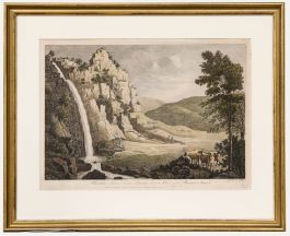 John Boydell (1720-1804) - Framed 1750 Engraving, View of Rhaidder Fawr