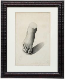 Henrietta M. Morgan - Framed 1872 Graphite Drawing, Foot Study