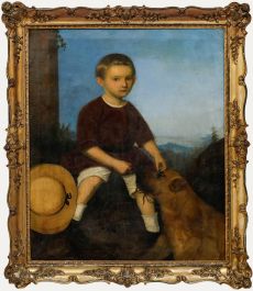 Attrib. Franz Xaver Mandl - 19th Century Oil, Young Boy & His Faithful Companion