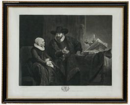 Josiah Boydell after Rembrandt - 1781 Mezzotint, The Preacher and his Wife