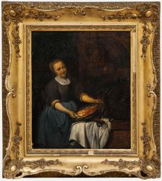 After Gabriel Metsu (1629-1667) - Framed 19th Century Oil, The Cook