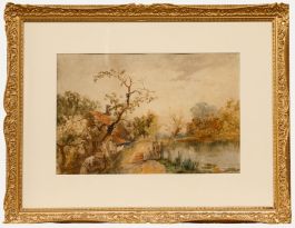 Attributed to James Baker Pyne - Mid 19th Century Watercolour, The Watermill