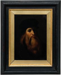 Italian School Early 20th Century Oil - Portrait of Leonardo da Vinci