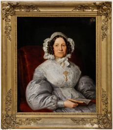 Biedermeier School Early 19th Century Oil - Portrait of a Noble Lady