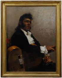 Giacomo Moretti (1939) - 20th Century Oil, Portrait of Santiago Torres