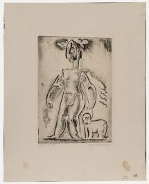 Willem Retera (1890-1955) - Mid 20th Century Etching, Man with Dog
