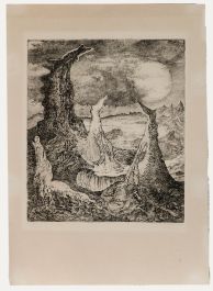 Willem Retera (1890-1955) - Mid 20th Century Etching, Petrified Horses