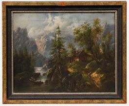 Framed 19th Century Oil - Alpine Valley