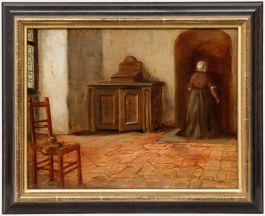 Max Gaisser (1857-1922) - 19th Century Oil, Quiet Interior