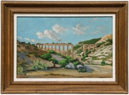 J. Tanot - Framed Early 20th Century Oil, View of an Aqueduct