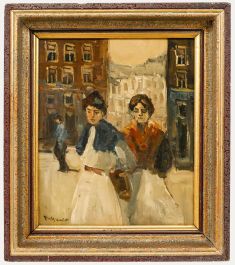 Early 20th Century Oil - Two Ladies