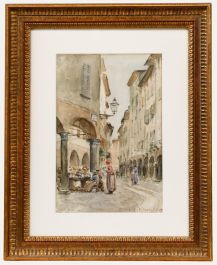 Bernard Marie Koldeweij (1859-1898) - 1891 Watercolour, The Street Vendor