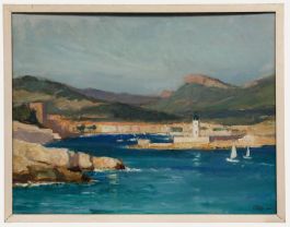 André Lynen (1888-1984) - Framed Mid 20th Century Oil, Entering the Harbour