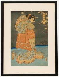 Utagawa Kunisada I - Mid 19th Century Japanese Woodblock, Kabuki Onnagata