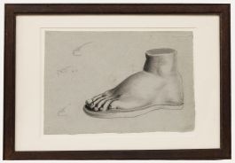E. Gaubert - Framed Late 19th Century Graphite Drawing, Study of a Foot