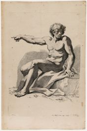 Jeremias Wolff (1667-1724) - 18th Century Engraving, Academic Figure Study 7.