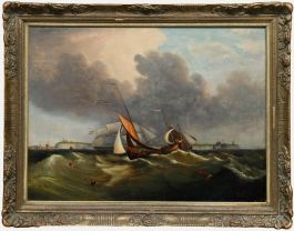 K. Grolig - 19th Century Oil, Navigating Tempestuous Seas