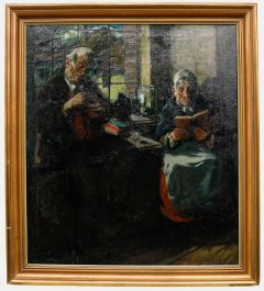 Willi Hans Burger-Willing (1882-1969) - Framed Oil, A Leisurely Afternoon