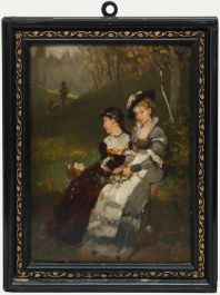 Robert Julius Beyschlag (1838-1903) - Late 19th Century Oil, Picking Flowers