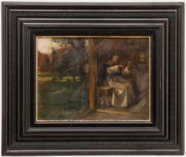 Carl Leopold Voss (1856-1921) - Early 20th Century Oil, Musician Monk