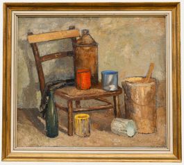H. Stokman - Framed Mid 20th Century Oil, The Painter's Chair