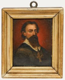 German School Miniature - 19th Century Oil, Bishop Latimer
