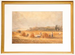 Peter De Wint - 19th Century Watercolour, Collecting the Harvest