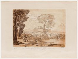 Richard Earlom after Claude Lorrain - 1777 Etching, Jacob Wrestling the Angel
