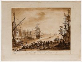 Richard Earlom after Claude Lorrain - 1774 Etching, Harbour Scene