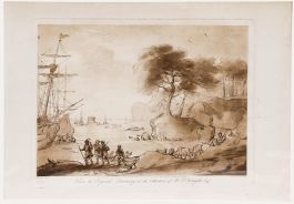 Richard Earlom after Claude Lorrain - 1802 Etching, The Landing of Aeneas