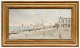 Paul Gunn (b.1934) - Framed 20th Century Oil, Riva degli Schiavoni, Venice