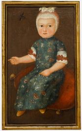 18th Century Oil - Girl with Maybug