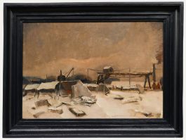 Albert Delaunois (1895-1936) - Framed Early 20th Century Oil, Winter Landscape