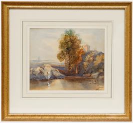 Late 19th Century Watercolour - Lady by the Lake