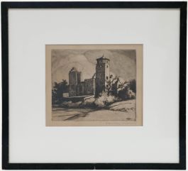 Edward Hartley Mooney - Framed Early 20th Century Etching, The Watch Tower