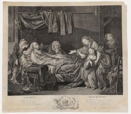 After Jean-Baptiste Greuze - 18th Century Engraving, Exemple D'Humanité