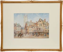 Pierre le Boeuff - Early 20th Century Watercolour, French Market Square