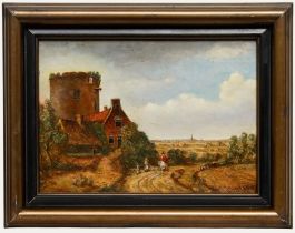 Dutch School - Framed Late 19th Century Oil, The Round Tower